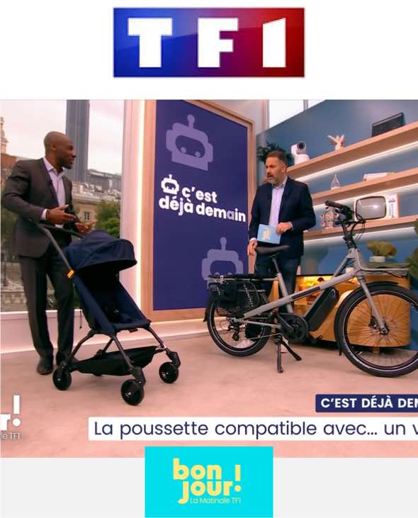 Bruce Toussaint et Anicet Mbida, deux présentateurs de la matinale de TF1 font une démonstration du FAAR Ride