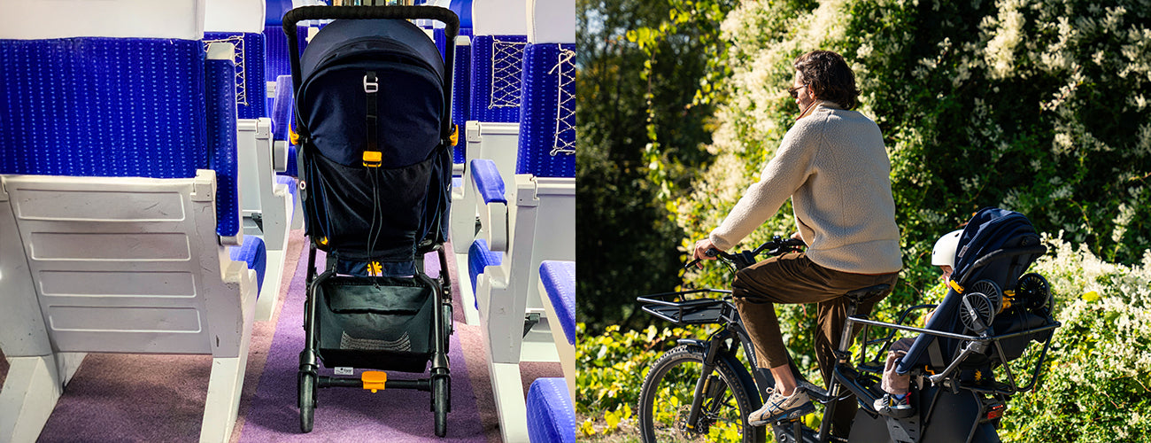 FAAR Ride dans le train et FAAR Ride en mode siège vélo